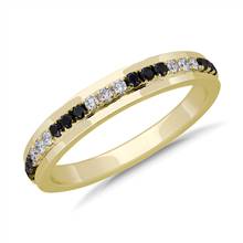 Men's Black & White Diamond Wedding Ring in 14k Yellow Gold (2.7 mm, 3/8 ct. tw.) | Blue Nile