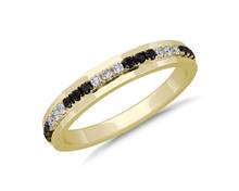 Men's Black & White Diamond Wedding Ring in 14k Yellow Gold (3/8 ct. tw.) | Blue Nile