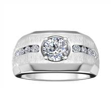 Men's Brushed Finish Diamond Channel Engagement Ring In Platinum (1/4 ct. tw.) | Blue Nile