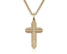 Men's Diamond Cross Pendant In 14k Yellow Gold (5/8 ct. tw.) | Blue Nile