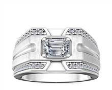 Men's East-West Grooved Diamond Channel Engagement Ring In Platinum (1/4 ct. tw.) | Blue Nile