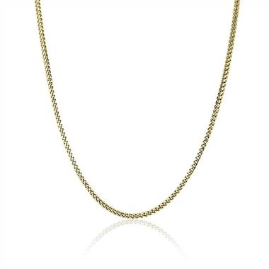 "Men's Franco Chain Necklace in Solid 14k Yellow Gold"