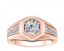 Men's Hexagon Diamond Channel Engagement Ring In 14k Rose Gold (3/8 ct. tw.) | Blue Nile