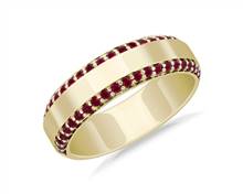 Men's Ruby Edge Pave Band In 14k Yellow Gold (6.5 mm, 3/4 ct. tw.) | Blue Nile