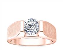 Men's Tension Style Solitaire Engagement Ring In 18k Rose Gold | Blue Nile
