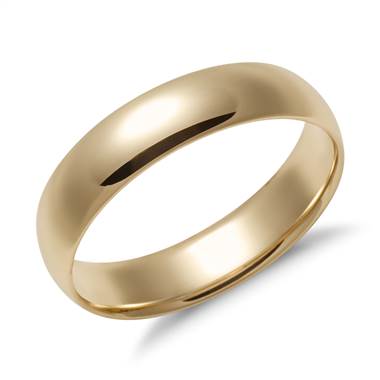 "Mid-weight Comfort Fit Wedding Band in 14k Yellow Gold (5mm)"
