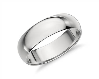 Mid-Weight Comfort Fit Wedding Ring In Platinum (6mm)