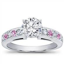 Milgrain and Pave Pink Sapphire Engagement Setting | Adiamor