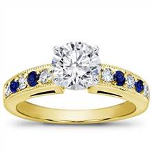Milgrain and Pave Sapphire Engagement Setting | Adiamor