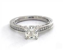 Milgrain Enchanted Scroll Pave Engagement Ring in 14K White Gold 2.00mm Width Band (Setting Price) | James Allen