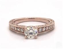 Milgrain Lace Pave .58ctw Engagement Ring in 14K Rose Gold 2.00mm Width Band (Setting Price) | James Allen