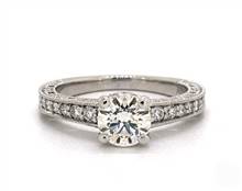 Milgrain Lace Pave .58ctw Engagement Ring in Platinum 2.00mm Width Band (Setting Price) | James Allen