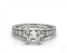 Milgrain Reverse Taper Pave .47ctw Engagement Ring in 14K White Gold 2.00mm Width Band (Setting Price) | James Allen