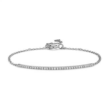 Mini Diamond Bar Bracelet in 14k White Gold (1/5 ct. tw.)