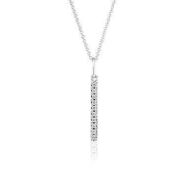 Mini Diamond Vertical Bar Pendant in 14k White Gold