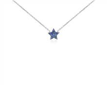 Mini Sapphire Star Pendant In 14k White Gold (1mm) | Blue Nile