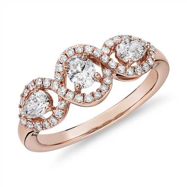 "Mixed Fancy Shape Diamond Halo Fashion Ring in 14k Rose Gold (3/4 ct. tw.)"