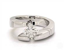 Modern Etched Tension-Set Engagement Ring in 14K White Gold 4mm Width Band (Setting Price) | James Allen
