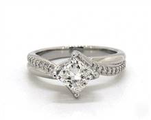 Modern Kite-Set Twisted-Shank-Pave Engagement Ring in 14K White Gold 4mm Width Band (Setting Price) | James Allen