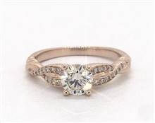 Modern Knot Crossover Pave Engagement Ring in 14K Rose Gold 2.70mm Width Band (Setting Price) | James Allen