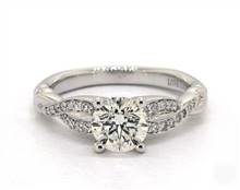 Modern Knot Crossover Pave Engagement Ring in 14K White Gold 2.70mm Width Band (Setting Price) | James Allen