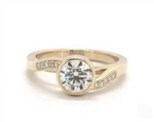 Modern Pave-Bypass Bezel-Set Center Engagement Ring in 14K Yellow Gold 2.10mm Width Band (Setting Price) | James Allen