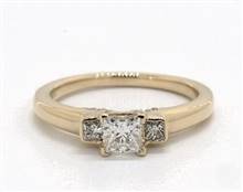 Modern Princess 3-Stone Bombay-Shank Engagement Ring in 14K Yellow Gold 2.10mm Width Band (Setting Price) | James Allen