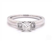 Modern Princess 3-Stone Bombay-Shank Engagement Ring in Platinum 2.10mm Width Band (Setting Price) | James Allen