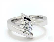 Modern Spiral Tension-Set Engagement Ring in Platinum 4mm Width Band (Setting Price) | James Allen
