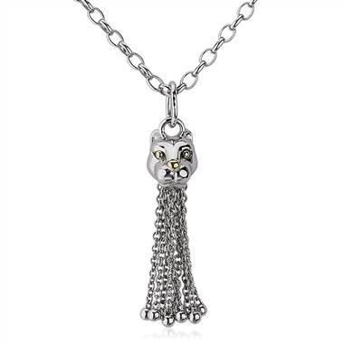 "Monica Rich Kosann Lion Tassel Necklace in 18k Yellow Gold and Sterling Silver"