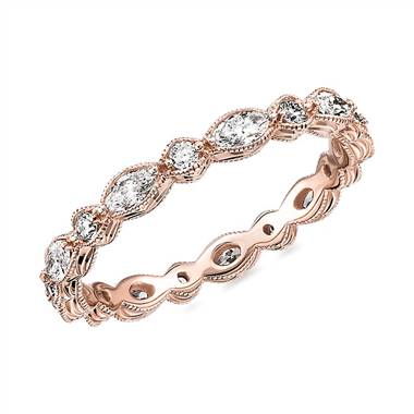"Monique Lhuillier Alternating Marquise & Round Eternity Band in 18k Rose Gold (5/8 ct. tw.)"