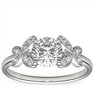 Monique Lhuillier Butterfly Diamond Engagement Ring in Platinum (1/10 ct. tw.)