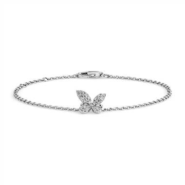 "Monique Lhuillier Diamond Butterfly Bracelet in 18k White Gold (1/4 ct. tw.)"
