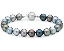 Multi-Color Tahitian Cultured Pearl Bracelet With 18k White Gold (8.0-9.0mm) | Blue Nile