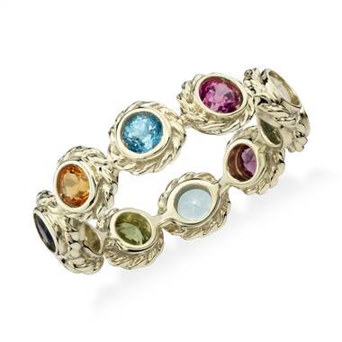 Multi-Gemstone Eternity Confetti Ring in 14k Yellow Gold (3mm)