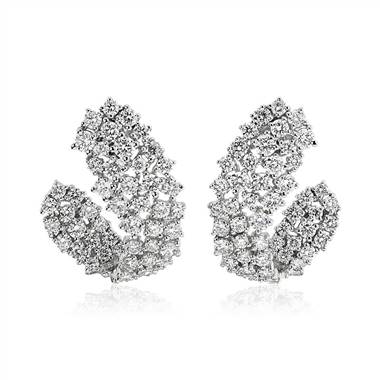 "Multi-Row Diamond Wrap Hoop Earrings in 14k White Gold (2 7/8 ct. tw.)"