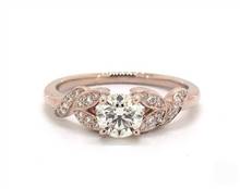 Nature-Inspired Leaf & Vine Pave Engagement Ring in 14K Rose Gold 2.30mm Width Band (Setting Price) | James Allen