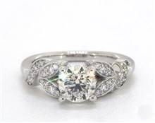Nature-Inspired Leaf & Vine Pave Engagement Ring in Platinum 2.30mm Width Band (Setting Price) | James Allen