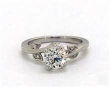 Nature Inspired Vintage Engagement Ring in 14K White Gold 1.80mm Width Band (Setting Price) | James Allen