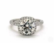 Nostalgic Halo & Pave Undergallery .35ctw Engagement Ring in 14K White Gold 1.90mm Width Band (Setting Price) | James Allen