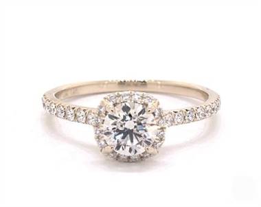 Nostalgic Halo & Pave Undergallery .35ctw Engagement Ring in 14K Yellow Gold 1.90mm Width Band (Setting Price)