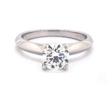 Nouveau Solitaire Majestic 4-Prong Engagement Ring in 14K White Gold 2.45mm Width Band (Setting Price)