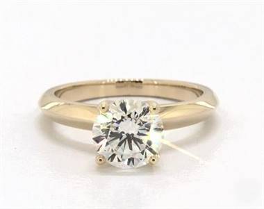 Nouveau Solitaire Majestic 4-Prong Engagement Ring in 14K Yellow Gold 2.45mm Width Band (Setting Price)