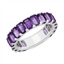Octagon Amethyst Eternity Band in Sterling Silver | Blue Nile