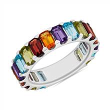 Octagon Multi-Stone Eternity Band in Sterling Silver | Blue Nile