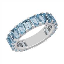 Octagon Sky Blue Topaz Eternity Band in Sterling Silver | Blue Nile
