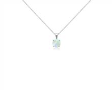 Opal Solitaire Pendant In 14k White Gold (7mm) | Blue Nile