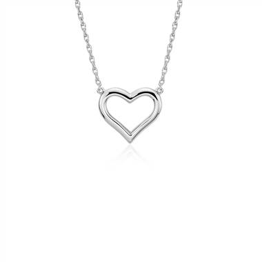 "Open Heart Necklace in Platinum"