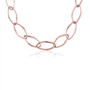 "Open Oval Chain Necklace in 18k Italian Rose Gold"