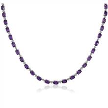 Oval Amethyst Eternity Necklace in Sterling Silver | Blue Nile